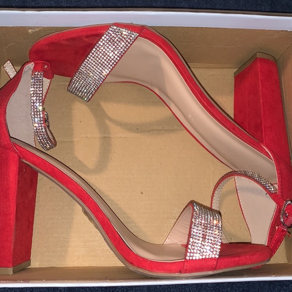 Red Suede Heels - Picture 2 of 3